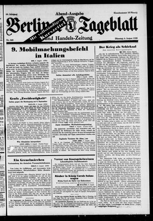 Berliner Tageblatt und Handels-Zeitung vom 06.08.1935
