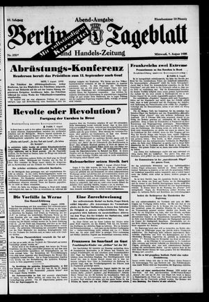 Berliner Tageblatt und Handels-Zeitung vom 07.08.1935