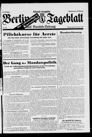 Berliner Tageblatt und Handels-Zeitung vom 15.08.1935