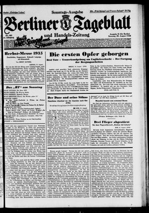 Berliner Tageblatt und Handels-Zeitung vom 25.08.1935