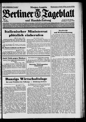 Berliner Tageblatt und Handels-Zeitung vom 27.08.1935