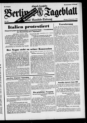 Berliner Tageblatt und Handels-Zeitung vom 02.09.1935