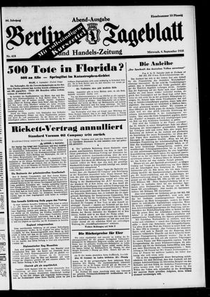 Berliner Tageblatt und Handels-Zeitung vom 04.09.1935