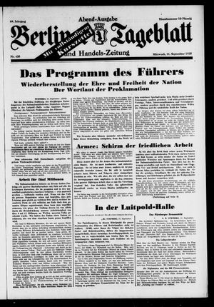 Berliner Tageblatt und Handels-Zeitung vom 11.09.1935