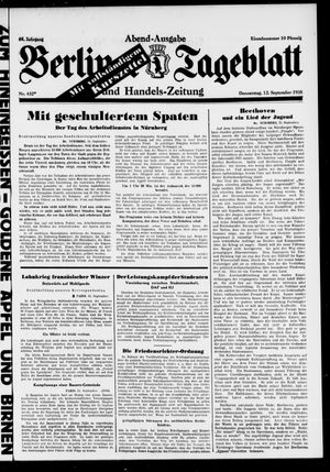 Berliner Tageblatt und Handels-Zeitung on Sep 12, 1935