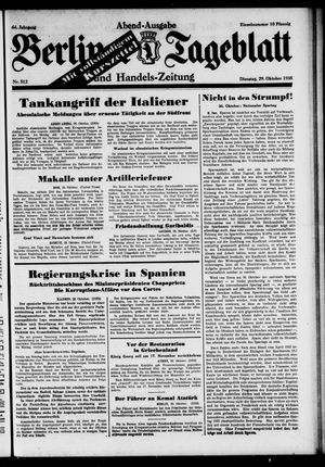 Berliner Tageblatt und Handels-Zeitung vom 29.10.1935