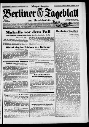 Berliner Tageblatt und Handels-Zeitung vom 08.11.1935