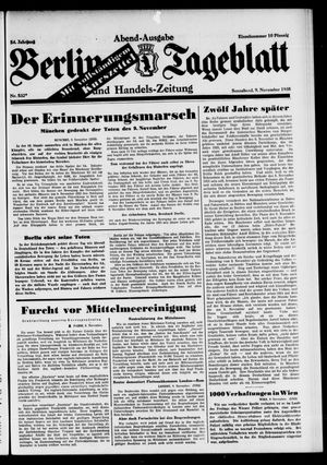 Berliner Tageblatt und Handels-Zeitung vom 09.11.1935