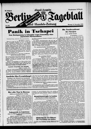 Berliner Tageblatt und Handels-Zeitung vom 11.11.1935