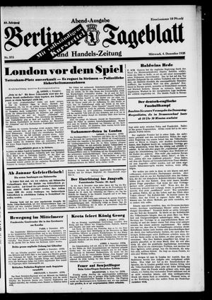 Berliner Tageblatt und Handels-Zeitung vom 04.12.1935