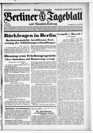 Berliner Tageblatt und Handels-Zeitung vom 11.04.1936