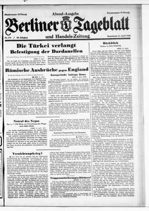 Berliner Tageblatt und Handels-Zeitung vom 11.04.1936