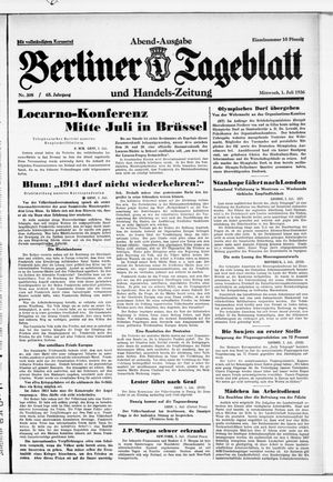 Berliner Tageblatt und Handels-Zeitung vom 01.07.1936