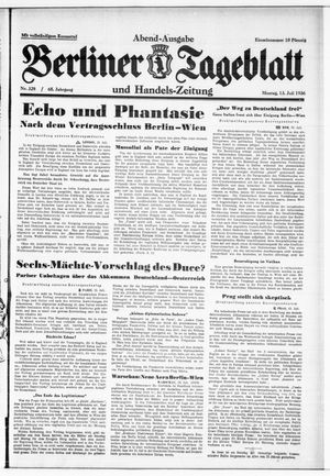 Berliner Tageblatt und Handels-Zeitung vom 13.07.1936