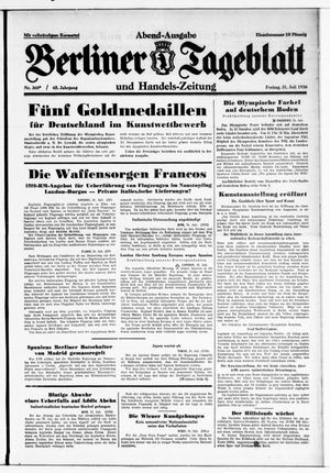 Berliner Tageblatt und Handels-Zeitung vom 31.07.1936
