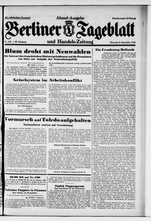 Berliner Tageblatt und Handels-Zeitung vom 08.09.1936