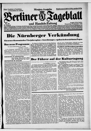 Berliner Tageblatt und Handels-Zeitung vom 10.09.1936