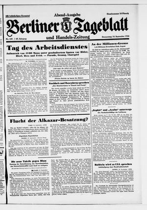 Berliner Tageblatt und Handels-Zeitung vom 10.09.1936