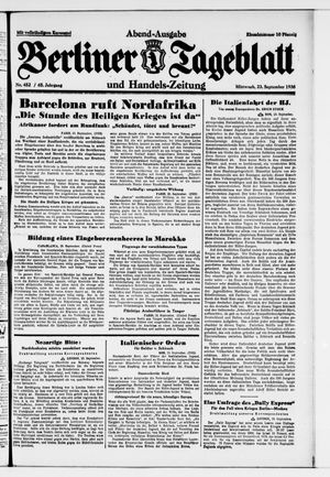 Berliner Tageblatt und Handels-Zeitung vom 23.09.1936