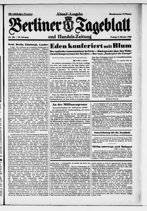 Berliner Tageblatt und Handels-Zeitung vom 09.10.1936