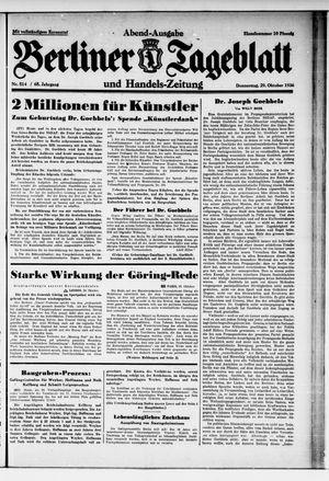 Berliner Tageblatt und Handels-Zeitung vom 29.10.1936