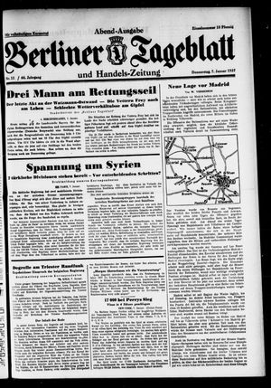 Berliner Tageblatt und Handels-Zeitung vom 07.01.1937