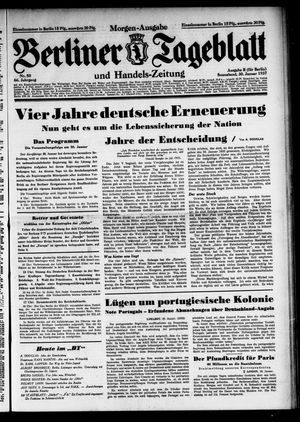 Berliner Tageblatt und Handels-Zeitung vom 30.01.1937