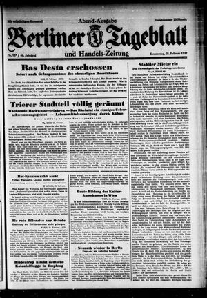 Berliner Tageblatt und Handels-Zeitung vom 25.02.1937