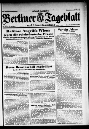 Berliner Tageblatt und Handels-Zeitung vom 20.03.1937