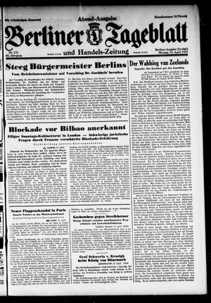 Berliner Tageblatt und Handels-Zeitung vom 12.04.1937