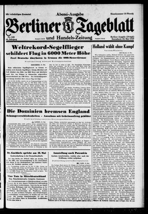 Berliner Tageblatt und Handels-Zeitung on May 22, 1937