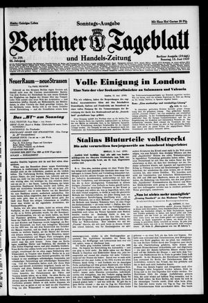 Berliner Tageblatt und Handels-Zeitung vom 13.06.1937