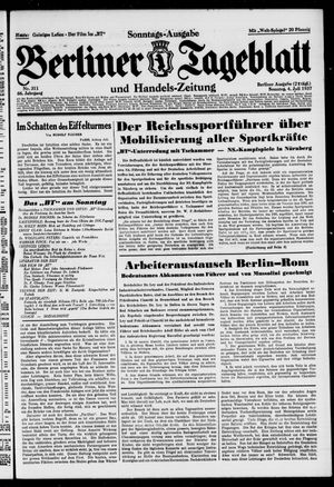 Berliner Tageblatt und Handels-Zeitung vom 04.07.1937