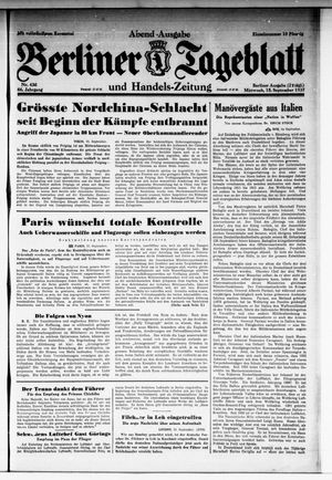 Berliner Tageblatt und Handels-Zeitung vom 15.09.1937