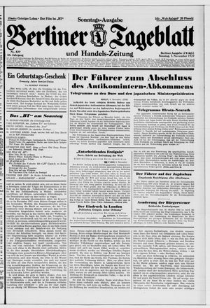 Berliner Tageblatt und Handels-Zeitung vom 07.11.1937
