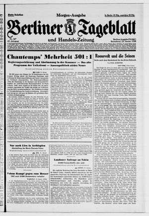 Berliner Tageblatt und Handels-Zeitung vom 22.01.1938