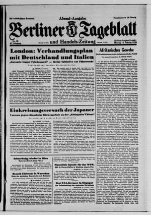 Berliner Tageblatt und Handels-Zeitung vom 14.02.1938