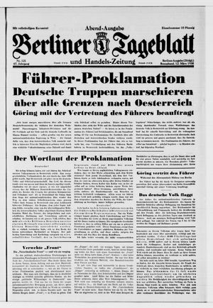 Berliner Tageblatt und Handels-Zeitung vom 12.03.1938