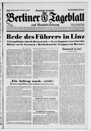 Berliner Tageblatt und Handels-Zeitung vom 13.03.1938
