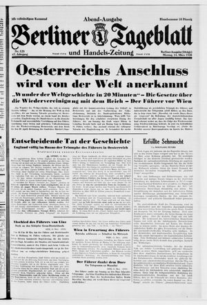 Berliner Tageblatt und Handels-Zeitung vom 14.03.1938