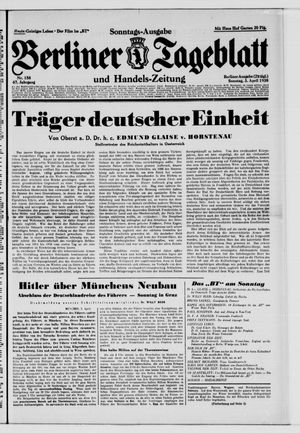 Berliner Tageblatt und Handels-Zeitung vom 03.04.1938