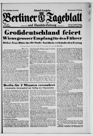 Berliner Tageblatt und Handels-Zeitung vom 09.04.1938