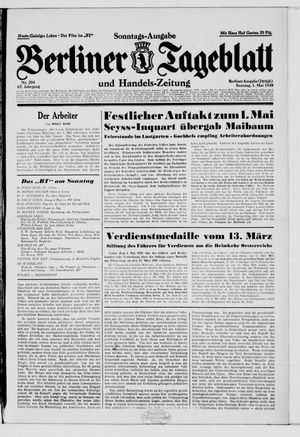 Berliner Tageblatt und Handels-Zeitung vom 01.05.1938