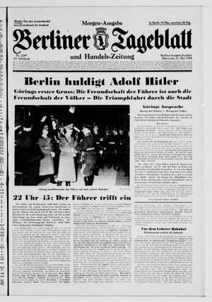 Berliner Tageblatt und Handels-Zeitung on May 11, 1938