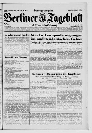 Berliner Tageblatt und Handels-Zeitung on May 22, 1938