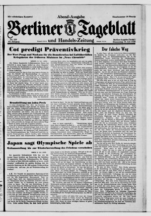 Berliner Tageblatt und Handels-Zeitung vom 14.07.1938