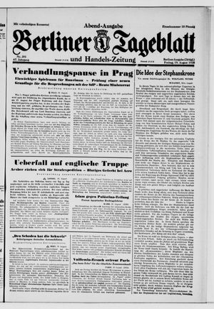 Berliner Tageblatt und Handels-Zeitung vom 19.08.1938