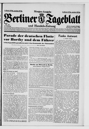 Berliner Tageblatt und Handels-Zeitung vom 23.08.1938