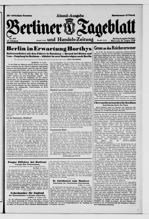 Berliner Tageblatt und Handels-Zeitung vom 24.08.1938