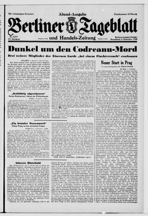 Berliner Tageblatt und Handels-Zeitung vom 03.12.1938